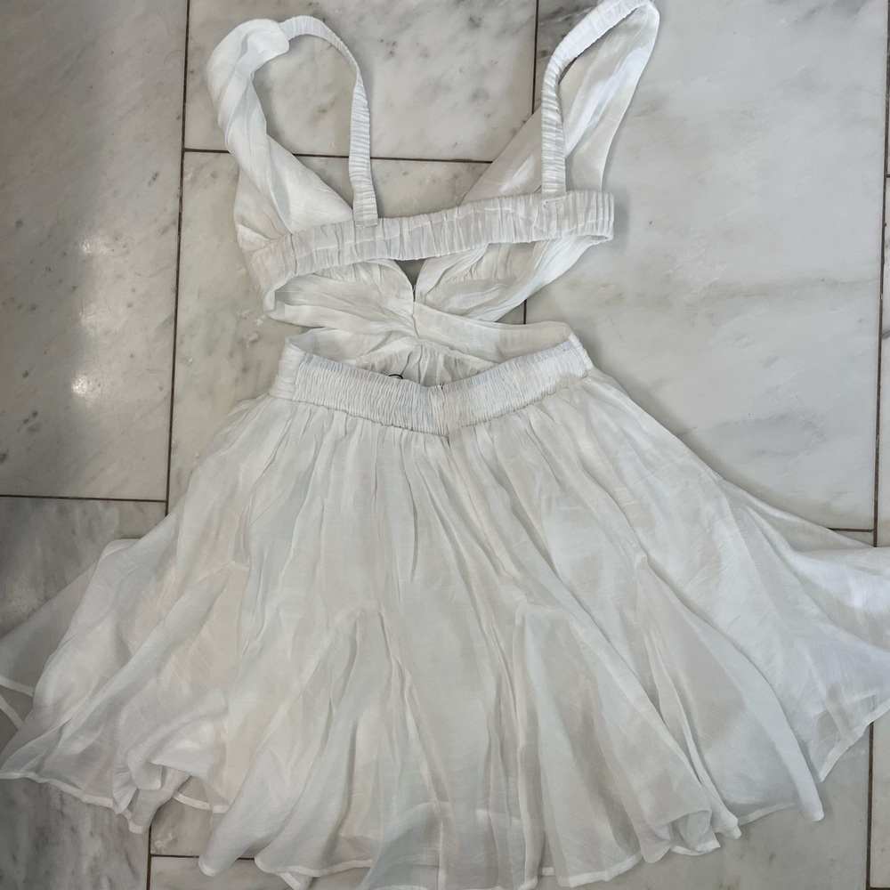 NWT Princess Polly Roussel Cut-out Breezy Summer Mini Dress lined white size 6 - Picture 7 of 10
